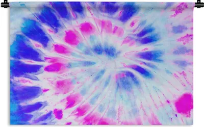 Produktbild von MuchoWow® Wandteppich Wandbehang Sommer - Krawattenfärbung - Blau 120x80 cm Tapisserie Dekoration Wandtuch - Wanddekorationen - Wandtücher