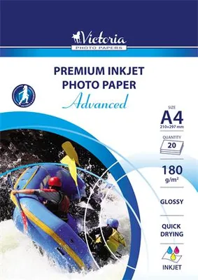 Produktbild von Fotopapier "Advanced", für Tintenstrahldrucker, glänzend, A4, 180g, VICTORIA
