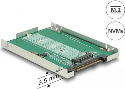 Imagen del producto de Adaptador convertidor Delock U.2 SFF-8639 a M.2 NGFF NVMe (ranura M) - Adaptador de bahía de disco - de 2,5" a M.2 (6,4 cm a M.2)