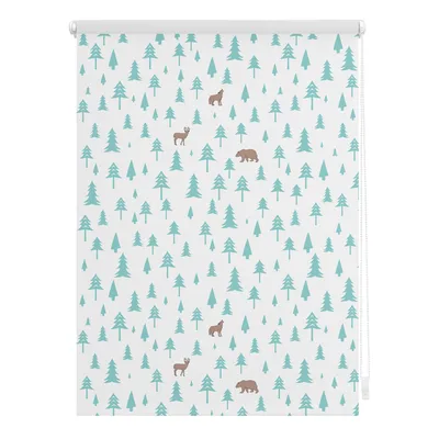 Produktbild von Lichtblick Rollo Klemmfix, ohne Bohren, Verdunkelung, Okko  - Weiß Türkis 90 x 150 cm (B x L)