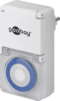 Produktbild von goobay Analoge Zeitschaltuhr IP44 weiß (1er Faltschachtel)
