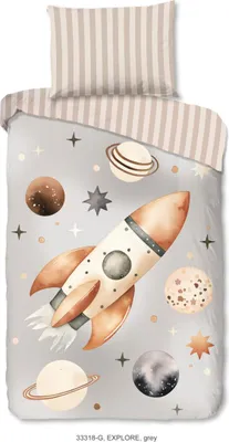 Produktbild von Good Morning KinderBettbezug "" - grau - (140x200 cm) - Baumwolle
