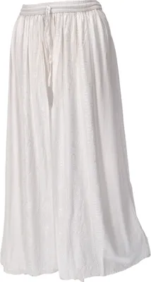 Produktbild von Palazzohose, Langer Boho Hosenrock, Orienthose, Bestickte Sommerhose - Weiß, Damen, Viskose, Hosen