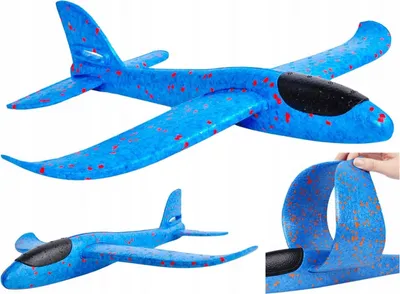 Produktbild von Flugzeug für Akrobatik, kollisionsresistent, 47 cm Länge, 49 cm Breite, blau