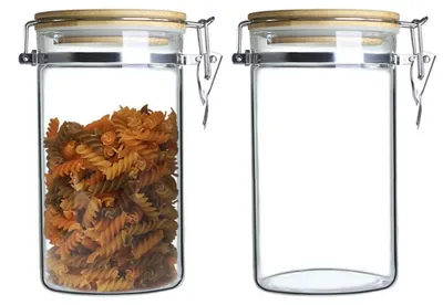 Vorratsdosen Glas mit Bambusdeckel 2 x 1500 ml