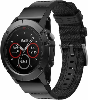 Produktbild von Strap-it Garmin Fenix 5/6 Hybrid Nylonarmband (Schwarz)