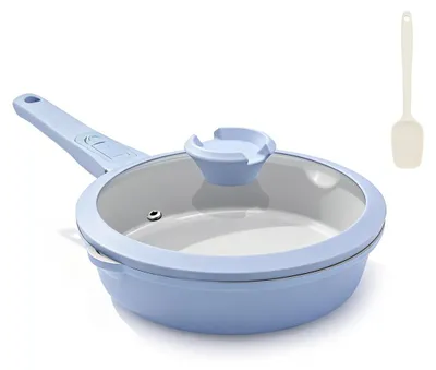 Bratpfanne 20 cm, antihaftbeschichtet, Keramik, mit Deckel, abnehmbarer Griff
