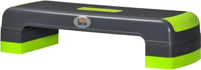 Zdjęcie produktu dla Stepper aerobikowy Fortuna Lai, 3-stopniowa regulacja wysokości, do 150 kg, 78 x 28 x 20 cm, szary/zielony