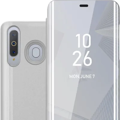 Immagine prodotto di Cadorabo custodia per telefono cellulare per Samsung Galaxy A8s in argento copertura posteriore copertura protettiva copertina a libro custodia