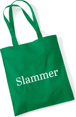 Produktbild von Huuraa Jutebeutel Slammer Schriftzug 10 Liter Kelly Green Baumwolle Tasche Geschenkidee