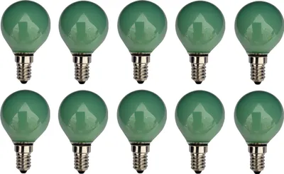 Produktbild von 10x Glühlampe Glühbirne Kugel E14 25W 25 Watt Farbe Grün matt