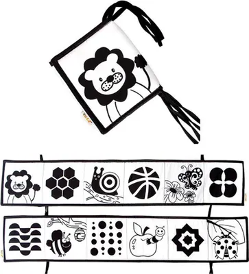Image de Schwarz-weißes, kontrastreiches, weiches Buch für Babys, sensorisches Spielzeug, dreidimensionales Früherziehungsspielzeug für Kleinkinder im Alter von 0, 3, 6 und 12 Monaten