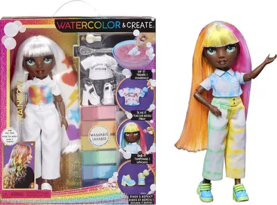 Zdjęcie produktu dla Rainbow High WaterColor & Create Dolls - Green Eyes, Lalka modowa, Damski, 4 lat(a), Wielobarwny