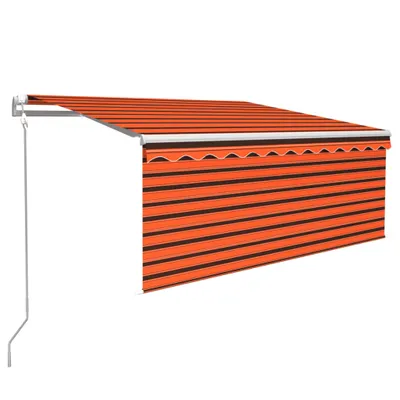Produktbild von vidaXL Markise Automatisch Einziehbar mit Volant 3x2,5 m Orange Braun