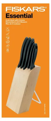 Image de Fiskars Set de couteaux en bloc 5 pièces Fiskars 1023782 Essential