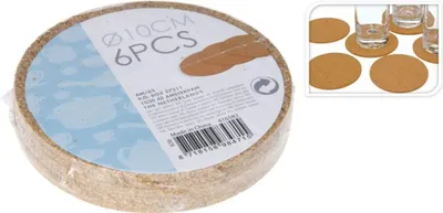 Obrázek produktu pro podložka d10cm 6ks korková kulatá_EXTPLASTIMEX