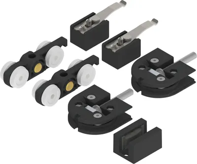 Produktbild von SOLIDO 100 Beschlagset Glas Punktbefestigung 8-10,76 mm Führung schwarz matt