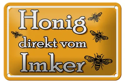 Produktbild von Blechschild Hinweis 18x12cm Honig direkt vom Imker