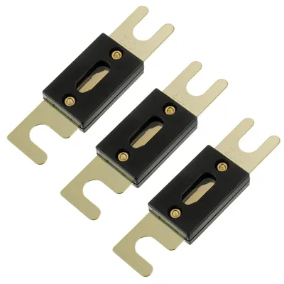 ANL-Flachsicherung 250 A 32 VDC, 3 Stück, vergoldet