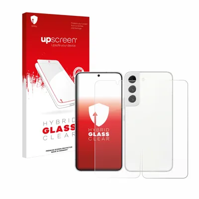 Produktbild von upscreen Schutzglas für Samsung Galaxy S22 5G (Display+Rückseite) Schutzfolie Panzer Folie Glas Display Schutz klar