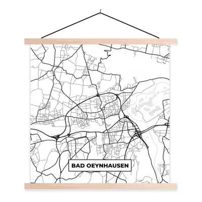 Produktbild von MuchoWow® Textilposter Bad-Oeynhausen - Stadtplan - Karte 40x40 cm mit holzfarbenen Rahmen - Posterleiste