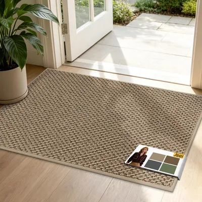 Immagine prodotto di Tappetino antiscivolo, lavabile, per raccogliere lo sporco, dimensioni 60x90 cm, color beige