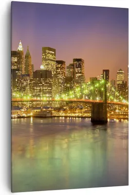 Produktbild von Bild auf Leinwand - Leinwandbild - Einteilig - New York Brücke - 70x100cm - Wand Bild - Wanddeko - Wandbilder - Leinwanddruck - Kunstdruck - Wanddekoration - Leinwand bilder - Wandbild - PA70x100-3517