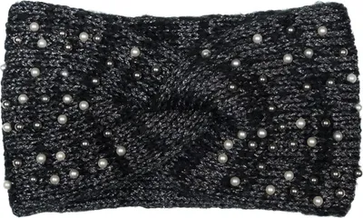 Image de styleBREAKER Bandeau femme en tricot avec perles, fil métallique et nœud torsadé, bandeau chaud pour l'hiver, headband 04026029