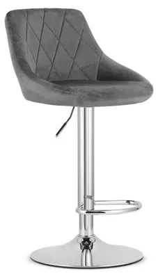 Immagine prodotto di Sgabello da bar girevole OSKAR KAST velluto grigio con base cromata