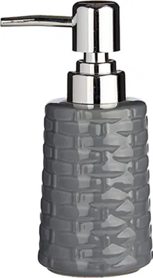Produktbild von Berilo Seifenspender - Keramik - grau/silbern - 350 ml - nachfullbar