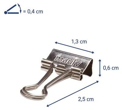 Produktbild von MAUL Foldback-Klemmer mauly® Federstahl Metall 12 Stück 13 mm silber