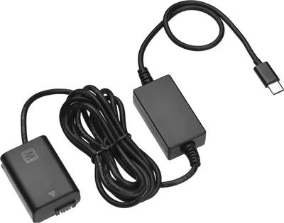Produktbild von Andoer DC-Koppler-Dummy-Batterie und USB-C-Netzteilkabel Typ C fuer NP-FW50-Batteriewechsel fuer Sony Alpha A6500 A6400 A6300 A7 A7II A7RII A7SII A7S A7S2 A7R A7R2 A55 A5100 RX10-Kameras