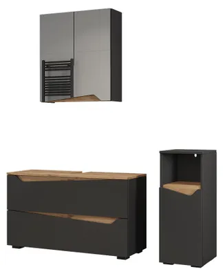 Produktbild von Badmöbel-Set Vicco Marelle Anthrazit/Artisan-Eiche 3-teilig, Model 65057