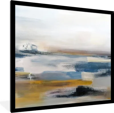 Produktbild von MuchoWow® Gerahmtes Poster Ölgemälde - Abstrakt 40x40 cm - Poster mit Schwarzem Bilderrahmen Wandposter Rahmen Foto Bilder - Mit Rahmen - Wanddekoration Schlafzimmer