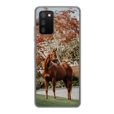 Produktbild von MuchoWow® Handyhülle Schutzhülle Hülle für Samsung Galaxy A03s Pferd - Baum - Halfter Silikon Softcase Handy Hülle - Schutz