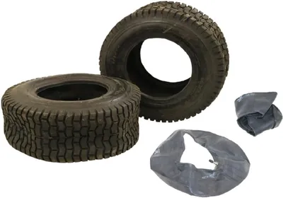 Image de 2x pneus 16x6.5-8 plus 2x tuyaux pour tracteur de pelouse Tondeuse à gazon nouveau