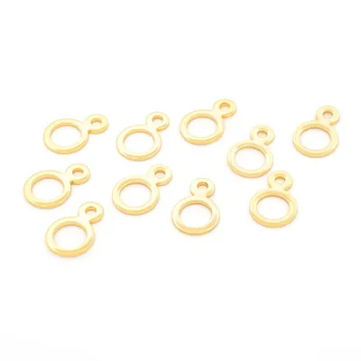 Produktbild von Vintageparts Verbinder Anhänger Edelstahl Gold 9,5mm 10 Stück