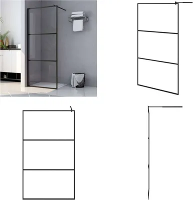 Obrázek produktu pro vidaXL Sprchová zástěna pro sprchový kout ESG čiré sklo černá 115x195 cm - Sprchová zástěna - Sprchové zástěny - Sprchový kout - Sprchové kouty