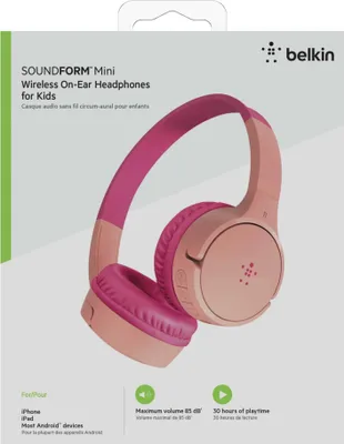 Produktbild von Belkin Soundform Mini-On-Ear Kinder Kopfhörer pink AUD002btPK