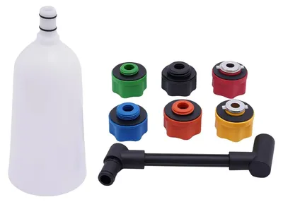 Produktbild von Öleinfülltrichter-Set - Motoröltrichter - 8-teilig - Winkeladapter - Einfüllhilfe - Weiß