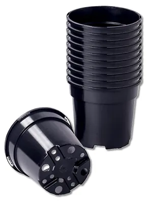 Produktbild von 10 x Anzuchttopf Pflanztopf 1 L schwarz Ø 13 cm x 11 cm Blumentopf Blumenkübel Pflanztöpfe