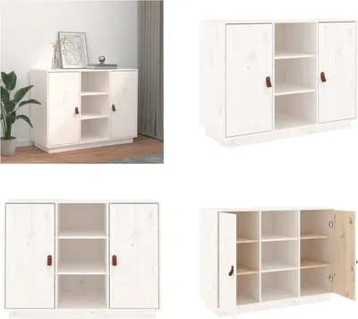 Produktbild von vidaXL Sideboard Weiß 100x40x75 cm Massivholz Kiefer - Sideboard - Sideboards - Schrank - Aufbewahrungsschrank