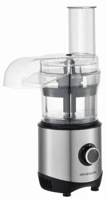Imagen del producto de Arthur Martin AM1608AC, robot de cocina multifunción, 2 velocidades + pulsación, 300 W, 400 ml, acero inoxidable, con disco de corte/rallador reversible