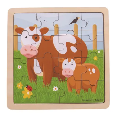 Produktbild von Bigjigs Toys Puzzle - Kuh und Kalb