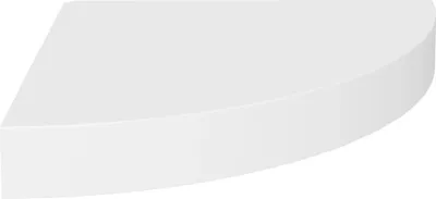 A white corner shelf.