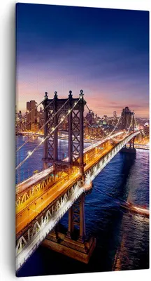 Produktbild von Bild auf Leinwand - Leinwandbild - Usa amerika new york manhattan - 55x100cm - Wand Bild - Wanddeko - Leinwanddruck - Bilder - Kunstdruck - Wanddekoration - Leinwand bilder - Wandkunst - PA55x100-2820