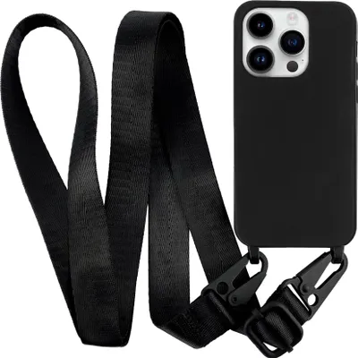 Produktbild von Handykette für Apple iPhone 14 Pro Max - Handyhülle mit Schnur Cover in Schwarz