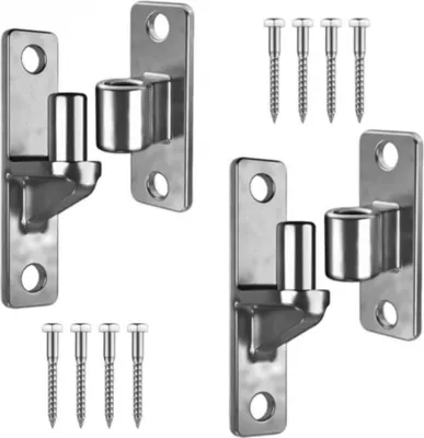 Produktbild von INF Edelstahl Torband Set - 2 Stück 100x35mm mit Schrauben für Gartentore
