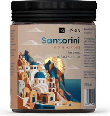 Zdjęcie produktu dla Świeca sojowa HISKIN Home Santorini 200 ml