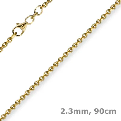Produktbild von 2,3mm Kette Collier Rundankerkette aus 585 Gold Gelbgold, 90cm Uni
